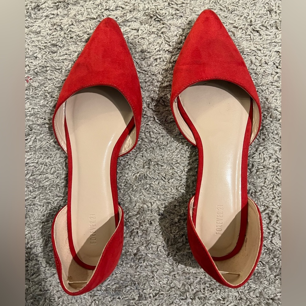 Forever 21 Flats. Size 8. Red.